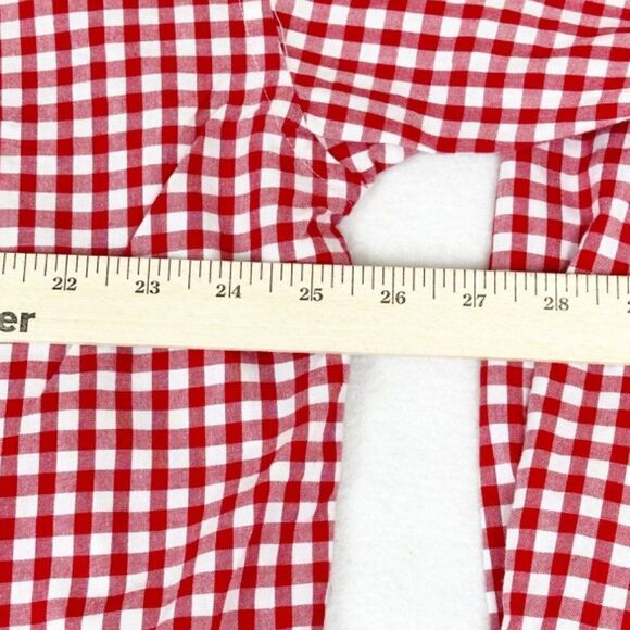 Vintage 90s Tommy Hilfiger Button Front Shirt XL Checkered Tablecloth Red White - Picture 8 of 9